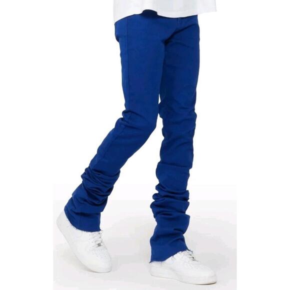 Men's Jeans Rockstar Original faith royal blue super stacked flare jean Size 30 - Picture 1 of 5